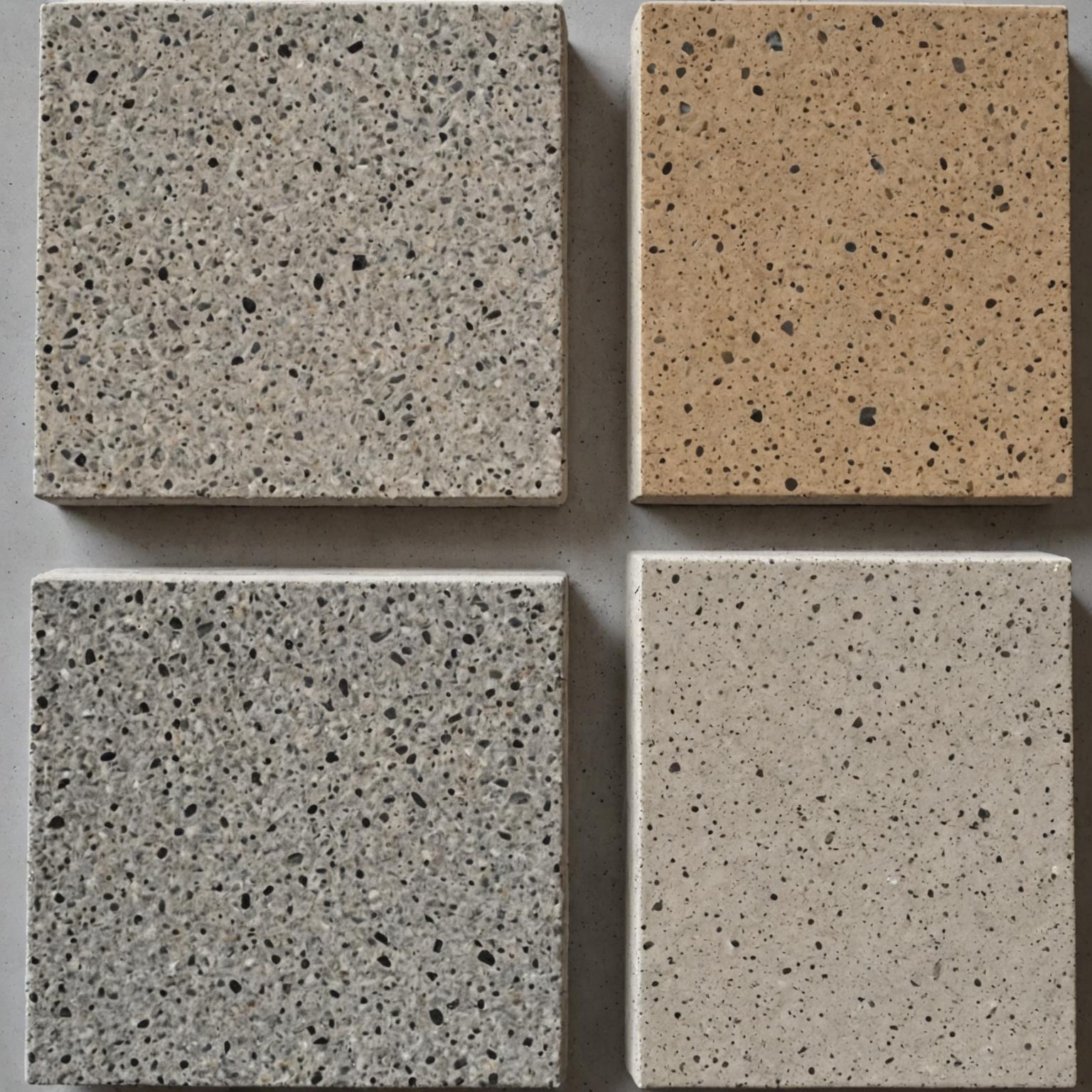 Comparison of different concrete finish types