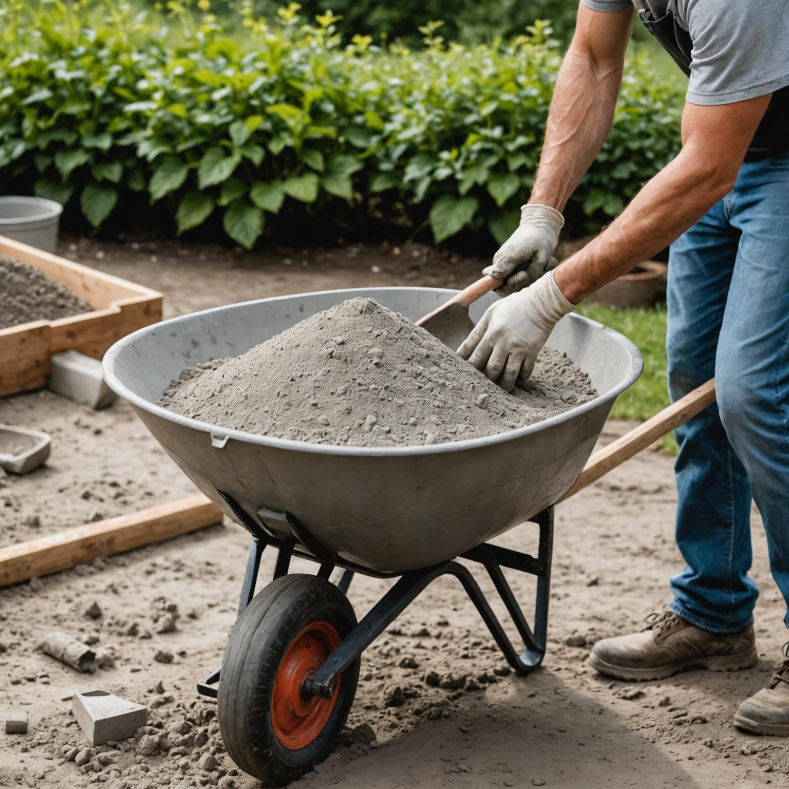 DIY concrete mixing for a home improvement project