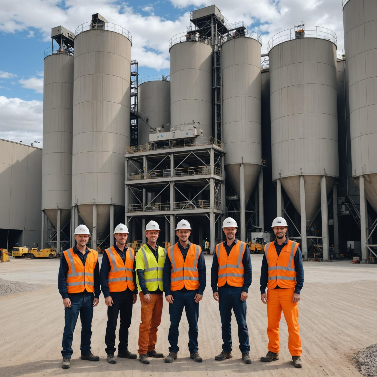 Clustries concrete manufacturing team at the batching plant